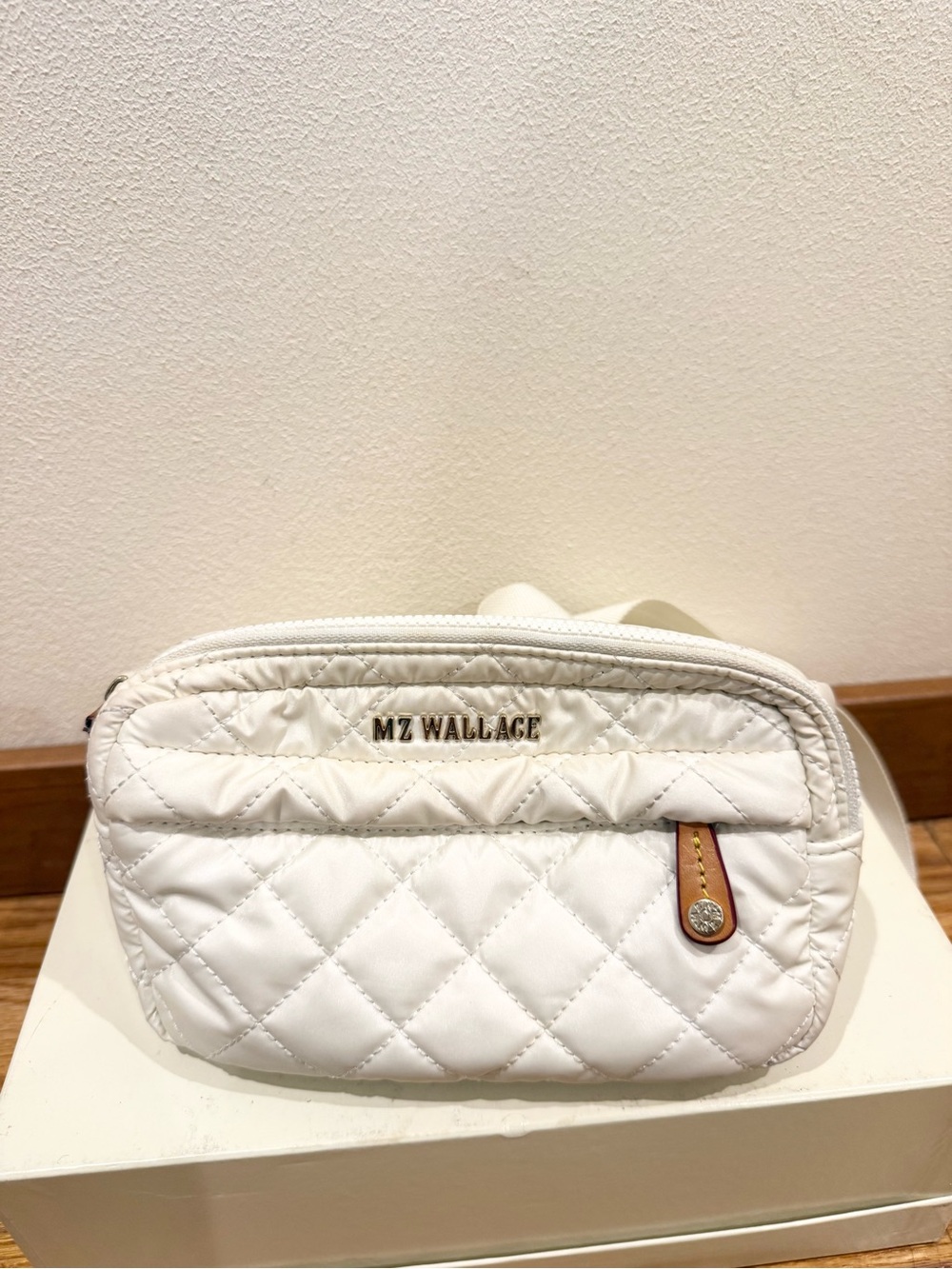 MZ Wallace X Supergoop Metro Belt Bag White Quilted Crossbody Fanny Pack Pouch